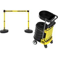 Chariot de transport avec plateau pour barri&egrave;re PLUS, 75' lo, M&eacute;tal, Jaune Equipex