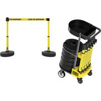Chariot de transport avec plateau pour barri&egrave;re PLUS, 75' lo, M&eacute;tal, Jaune Equipex