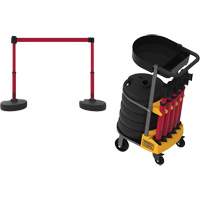 Chariot de transport avec plateau pour barri&egrave;re PLUS, 75' lo, M&eacute;tal, Jaune Equipex