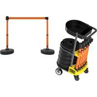 Chariot de transport avec plateau pour barri&egrave;re PLUS, 75' lo, M&eacute;tal, Orange Equipex