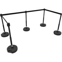 Ensemble de cinq montants pour barri&egrave;re PLUS, Plastique, 42" h, Ruban Noir, Longueur du ruban 15' Equipex