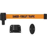 PLUS Wall Mount Barrier System, Plastic, Screw Mount, 15', Orange Tape Equipex