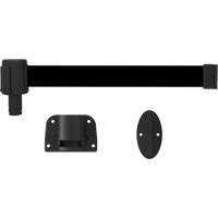 PLUS Wall Mount Barrier System, Plastic, Screw Mount, 15', Black Tape Equipex