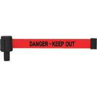 Cassette de banni&egrave;re PLUS, Danger; Keep Out, 15', Ruban Rouge Equipex