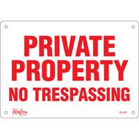 "Private Property" Sign, 7" x 10", Aluminum, English Equipex