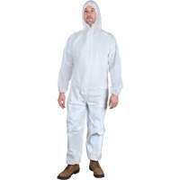 Combinaisons &agrave; capuchon, Moyen, Blanc, Microporeux Equipex