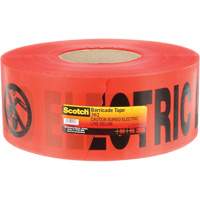 Ruban pour barri&egrave;res pour services publics souterrains Scotch, Anglais, 3" la x 1000' lo, 4 mils, Noir/rouge Equipex