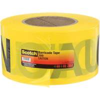 Ruban pour barri&egrave;res pour services publics souterrains Scotch, Anglais, 3" la x 1000' lo, 2 mils, Noir sur jaune Equipex
