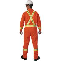 Unlined Hi-Vis Coveralls, Size Small, Orange Equipex