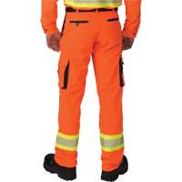 Pantalons cargo haute visibilit&eacute; antid&eacute;chirure, Polyester, 28, Orange haute visibilit&eacute; Equipex