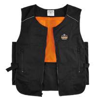 Veste de refroidissement &agrave; changement de phase l&eacute;g&egrave;re avec sachets 6260 Chill-Its, Petit/Moyen, Noir Equipex