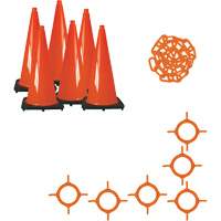 Ensemble de c&ocirc;nes de signalisation et chaînes, 28", Orange Equipex
