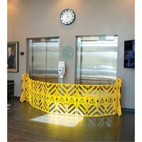 Portable Mobile Barrier, 40" H x 13' L, Yellow Equipex
