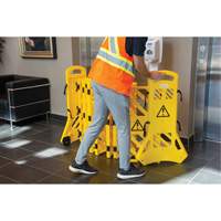 Portable Mobile Barrier, 40" H x 13' L, Yellow Equipex