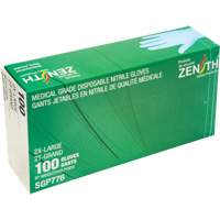 Gants jetables de calibre m&eacute;dical r&eacute;sistants &agrave; la perforation, 2T-Grand, Nitrile, 4,5 mils, Sans poudre, Bleu, Classe 2 Equipex