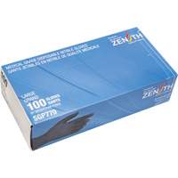 Gants jetables de calibre m&eacute;dical r&eacute;sistants &agrave; la perforation, Grand, Nitrile, 5 mils, Sans poudre, Noir, Classe 2 Equipex