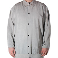Cowhide Split Leather Welding Jacket, Leather, Small, Grey Equipex