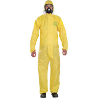 Microchem&reg; Medium-Duty Disposable Coveralls, Small, Yellow, Polypropylene Equipex