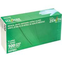 Gants jetables de calibre m&eacute;dical r&eacute;sistants &agrave; la perforation, T-Grand, Nitrile, 3,5 mils, Sans poudre, Bleu, Classe 2 Equipex
