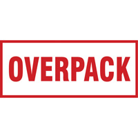 &eacute;tiquette de manutention Overpack, 6" lo x 2-1/2" la, Rouge/blanc Equipex
