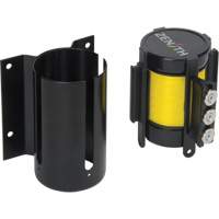 Barri&egrave;re &agrave; fixation murale avec ruban magn&eacute;tique, Acier, Fixation par vis, 12', Ruban Jaune Equipex