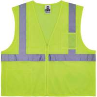 Gilet de s&eacute;curit&eacute; auto-extinguible GloWear 8256Z, Jaune lime haute visibilit&eacute;, Moyen/Petit, Polyester Equipex