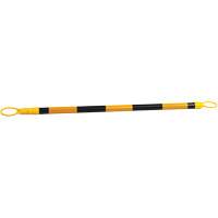Barre pour c&ocirc;ne de circulation r&eacute;tractable, Longueur d&eacute;ploy&eacute;e de 7'2", Noir/Jaune Equipex
