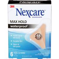 Pansements imperm&eacute;ables &agrave; tenue maximale Nexcare, Main/Talon, 3-1/2", Plastique, St&eacute;rile Equipex