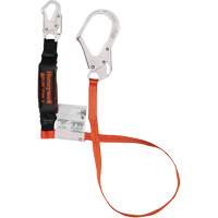 Titan Shock-Absorbing Lanyard, 6', Locking Rebar Hook Center, Locking Snap Hook Leg Ends, Polyester Equipex