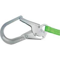Miller&reg; HP Shock-Absorbing Lanyard, 4', Locking Rebar Hook Center, Locking Snap Hook Leg Ends, Polyester Equipex
