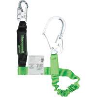 Miller&reg; StretchStop&reg; Shock-Absorbing Lanyard, 6', Scaffold Hook Center, Locking Snap Hook Leg Ends, Polyester Equipex