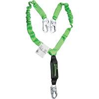 Miller&reg; StretchStop&reg; Shock-Absorbing Lanyard, 6', Locking Snap Hook Center, Locking Snap Hook Leg Ends, Polyester Equipex