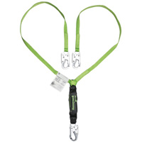 Miller&reg; HP Shock-Absorbing Lanyard, 4', Locking Snap Hook Center, Locking Snap Hook Leg Ends, Polyester Equipex