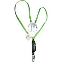 Miller&reg; HP Shock-Absorbing Lanyard, 6', Locking Rebar Hook Center, Locking Snap Hook Leg Ends, Polyester Equipex