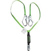 Miller&reg; HP Shock-Absorbing Lanyard, 6', Locking Rebar Hook Center, Locking Snap Hook Leg Ends, Polyester Equipex