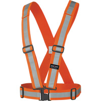 5591 Adjustable Safety Sash, High Visibility Orange, Silver Reflective Colour, One Size Equipex