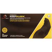 Gants jetables KeepKleen, Petit, Nitrile, 8 mils, Sans poudre, Noir Equipex