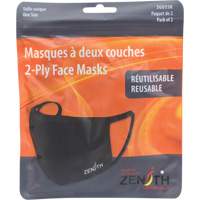 Masques r&eacute;utilisable &agrave; deux couches, Polyester, Noir Equipex