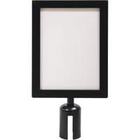 Cadre d'enseigne pour poteau de barri&egrave;re pour le contr&ocirc;le des foules, Noir Equipex