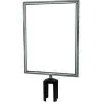 Porte-enseigne vertical robuste avec adaptateur pour poteaux Tensabarrier, Chrome poli Equipex