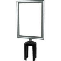 Porte-enseigne vertical robuste avec adaptateur pour poteaux Tensabarrier, Chrome poli Equipex