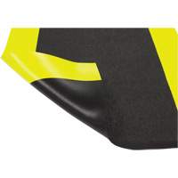 Tapis antifatigue Airsoft, Rugueux, 3' x 5' x 3/8", Noir/Jaune, &eacute;ponge en PVC Equipex
