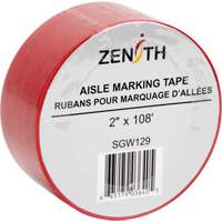 Aisle Marking Tape, 2" x 108', PVC, Red Equipex