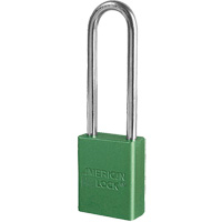 Cadenas de s&eacute;curit&eacute; American Lock, Vert, Cl&eacute;s diff&eacute;rentes, Aluminium, Largeur de 1-1/2" Equipex