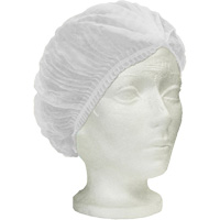 Ronco Care Pleated Bouffant Cap, Polypropylene, 24", White Equipex