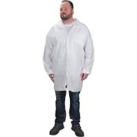 Protective Lab Coat, Microporous, White, Medium Equipex