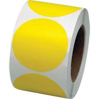 Pastilles de marquage color&eacute;es, Cercle, 3" lo x 3" la, Jaune, Vinyle Equipex