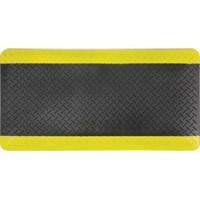 Tapis antifatigue, Losange, 1-2/3' x 3-1/4' x 3/4", Noir/Jaune, Polyur&eacute;thane Equipex