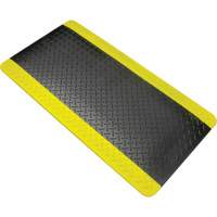 Tapis antifatigue, Losange, 1-2/3' x 3-1/4' x 3/4", Noir/Jaune, Polyur&eacute;thane Equipex