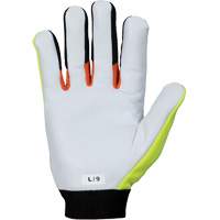 ClutchGear&reg; High-Visibility Mechanic's Gloves, Grain Goatskin Palm, Size Medium Equipex